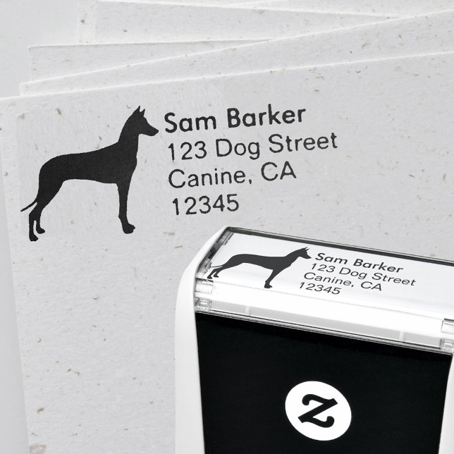 Pharaoh Hound Hunde Silhouette Rücksendeadresse Permastempel (Von Creator hochgeladen)