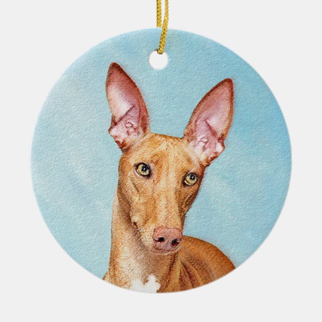 Pharaoh Hound Painting - Niedliche Original Hunde  Keramik Ornament (Vorne)