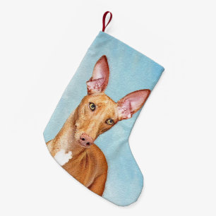 Pharaoh Hound Painting - Niedliche Original Hunde  Kleiner Weihnachtsstrumpf