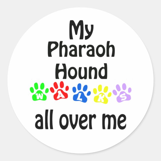 Pharaoh Hound Walks Design Runder Aufkleber (Vorderseite)