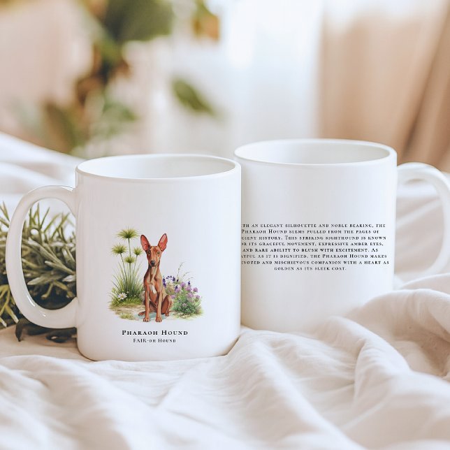 Pharaoh Hound | Wasserfarben-Hund & Rasse-Zitat Kaffeetasse (Von Creator hochgeladen)