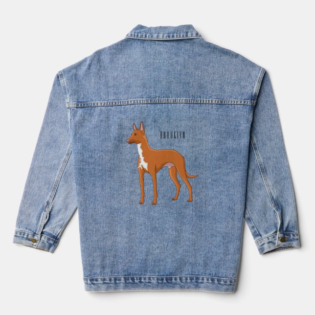 Pharaoh-Hund-Cartoon Jeansjacke (Rückseite)