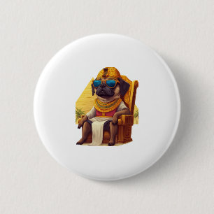 Pharaoh Mops � antiker Ägypter Hund Button