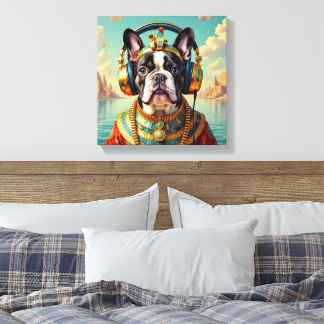 PHARAOH TUT-FRENCH BULLDOG 2 LEINWANDDRUCK (Insitu (Schlafzimmer))