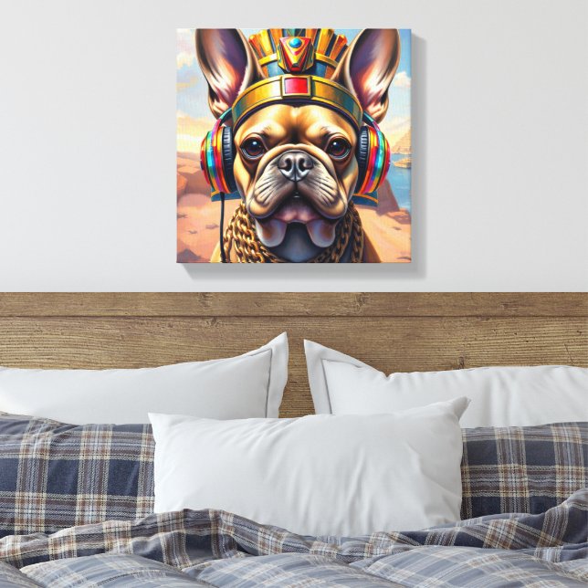 PHARAOH TUT-FRENCH BULLDOG 3 LEINWANDDRUCK (Insitu (Schlafzimmer))