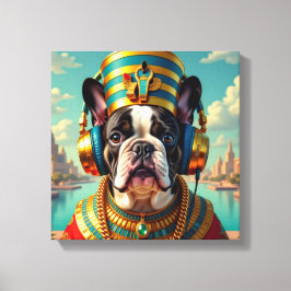 PHARAOH TUT-FRENCH BULLDOG LEINWANDDRUCK