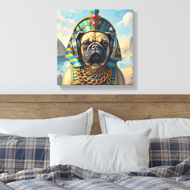 PHARAOH TUT-PUG 2 LEINWANDDRUCK (Insitu (Schlafzimmer))