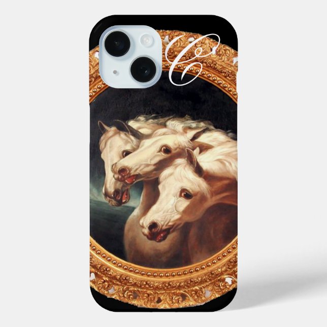 Pharaoh's Chariot Horses Monogram Case-Mate iPhone Hülle (Rückseite)