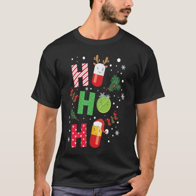 Pharmacist Christmas Pills Pharmacy Technician T-Shirt (Vorderseite)