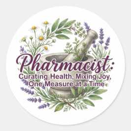 Pharmacist Curating Health Apothecary Botanical Runder Aufkleber