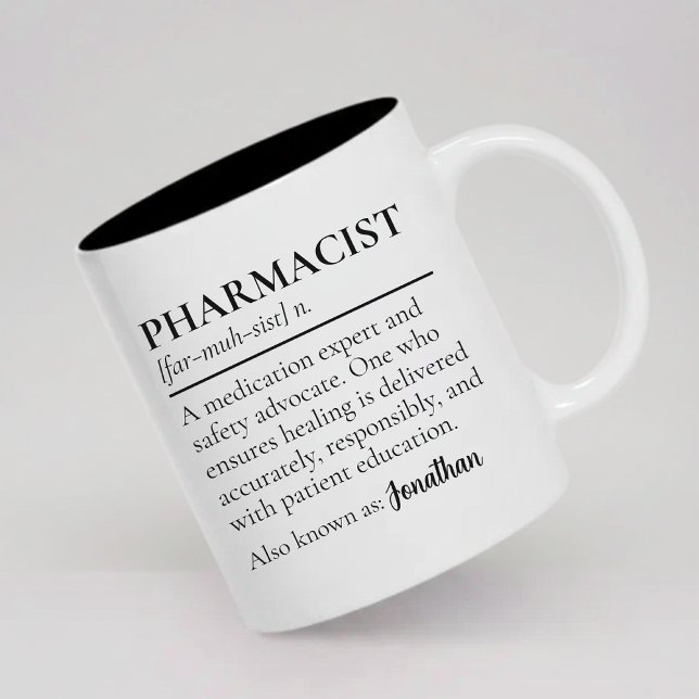 Pharmacist Definition Mug Custom Gift for Graduate Zweifarbige Tasse (Custom Pharmacist Mug Graduation Gift for Health Professionals, Pharmacist Definition Mug Gift)