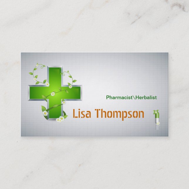 Pharmacist Herbalist Pharmacy Nutritionist Visitenkarte (Vorderseite)