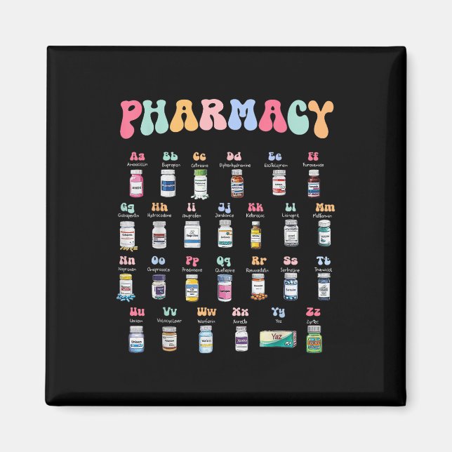 Pharmacy Alphabet Doktor der Pharmacy Tech Medicin Magnet (Vorne)