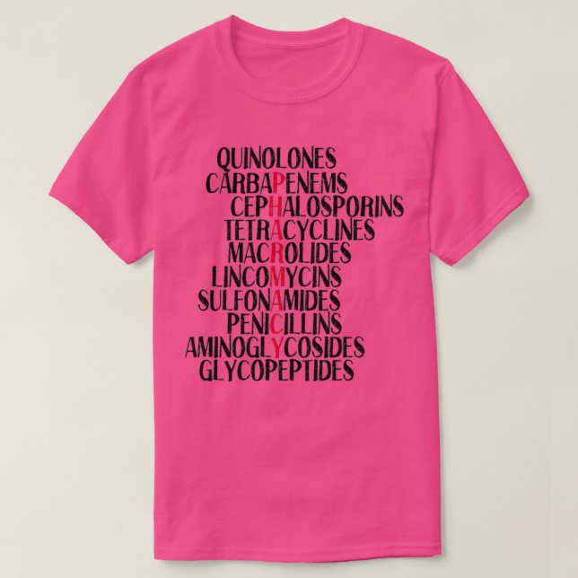 Pharmacy antibiotic classes T-Shirt (Design vorne)