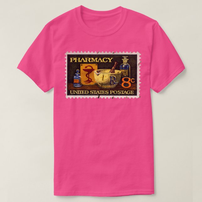 Pharmacy-Briefmarke mit Bowl von Hygeia Honering P T-Shirt (Design vorne)