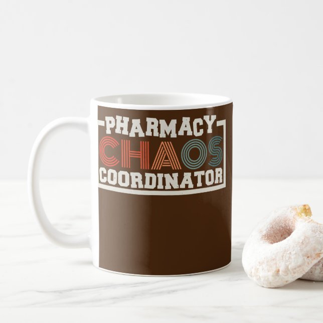 Pharmacy Chaos Koordinator Pharmacy Tech Pills Kaffeetasse (Mit Donut)
