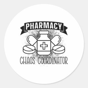 Pharmacy Chaos Koordinator Tech Apotheker Runder Aufkleber