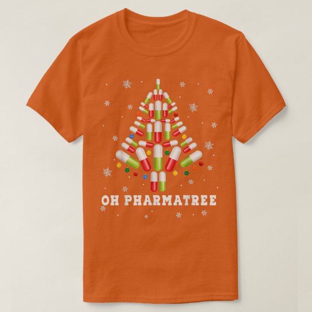 Pharmacy Christmas Tree Oh Pharmatree Ugly Christm T-Shirt (Design vorne)