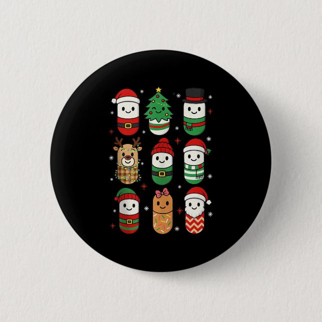 Pharmacy Christmas Xmas Vibes Pharmacist Pharm Tec Button (Vorderseite)