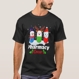 Pharmacy Crew Weihnachten Pillen Snowman Reindei S T-Shirt