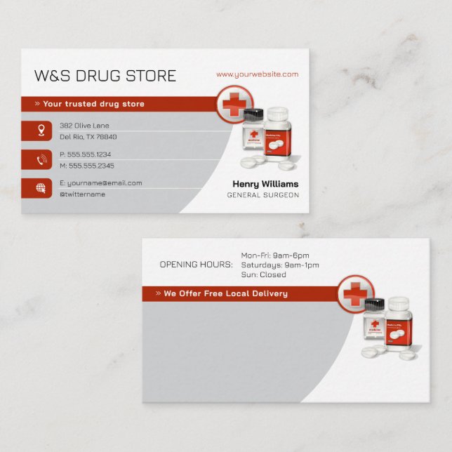 Pharmacy | Drug Store Visitenkarte (Vorne/Hinten)