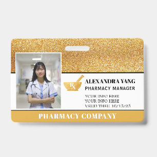 Pharmacy Gold Deluxe Foto Abzeichen Ausweis