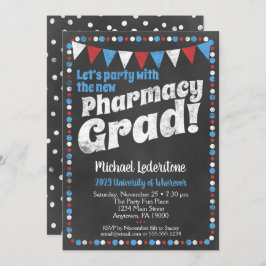 Pharmacy Graduation Party Einladung Red Blue