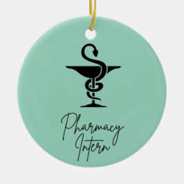 Pharmacy Intern Keramik Circle Ornament