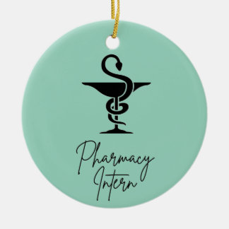 Pharmacy Intern Keramik Circle Ornament