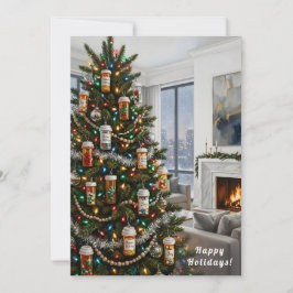 Pharmacy Medical Pill Bottle Ornament Christmas Feiertagskarte