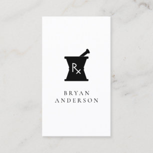 Pharmacy Mortar Pestle Logo Business Card Visitenkarte
