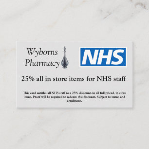 Pharmacy NHS Discount Card Rabattkarte