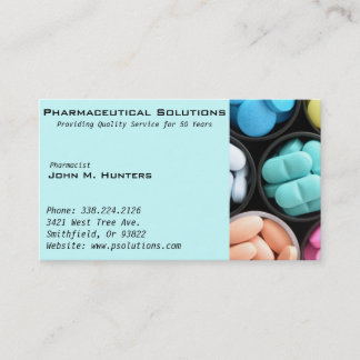 Pharmacy Pharmacist Medication List Business Card Visitenkarte