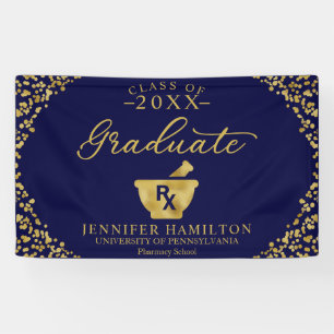 Pharmacy School Blue Gold Abschluss Banner