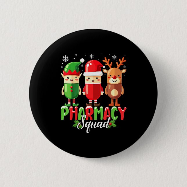 Pharmacy Squad Christmas Costume Funny Lls Pharmac Button (Vorderseite)