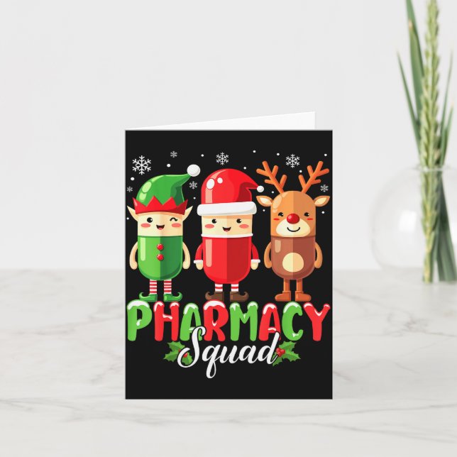 Pharmacy Squad Christmas Costume Funny Lls Pharmac Karte (Vorderseite)