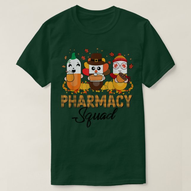 Pharmacy Squad Fall Erntedank Dankend Türkei P T-Shirt (Design vorne)