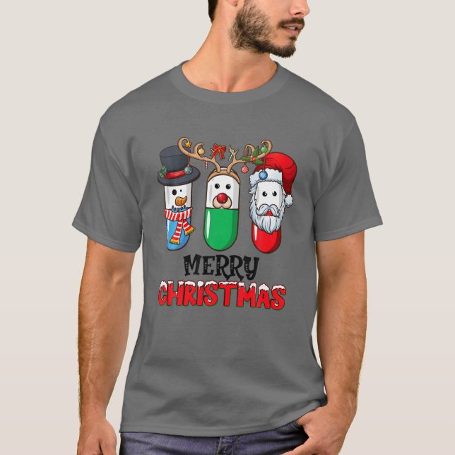 Pharmacy Squad Funny Pills Apothekerin Merry Chris T-Shirt (Vorderseite)