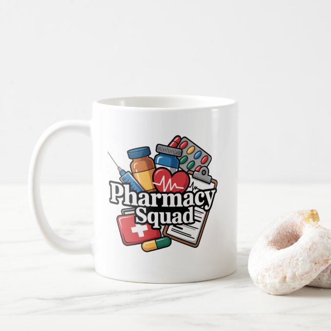 "Pharmacy Squad". Kaffeetasse (Mit Donut)