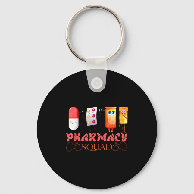 Pharmacy Squad Valentines Cute Lls Pharmacist Phar Schlüsselanhänger (Vorderseite)