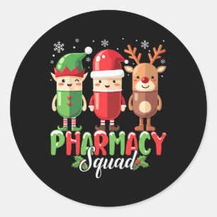 Pharmacy Squad Weihnachtskostüm Funny Pills Pharm Runder Aufkleber