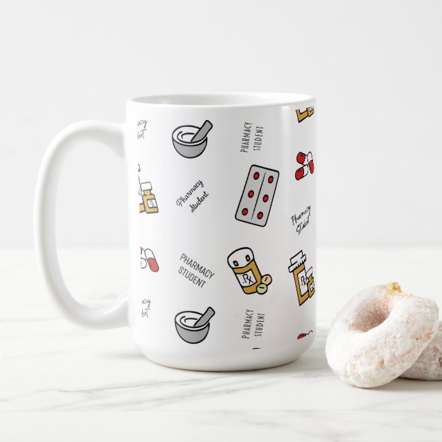 Pharmacy Student Icons Coffee Tasse (Mit Donut)
