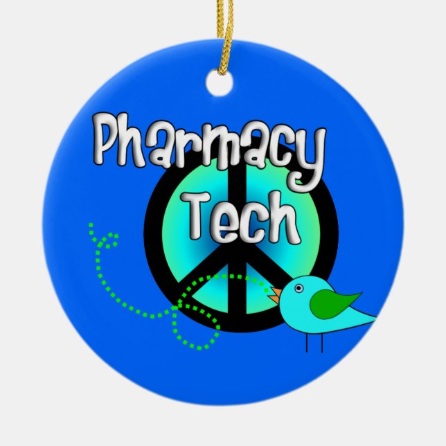 Pharmacy Tech Christmas Ornament Peace Sign (Vorne)