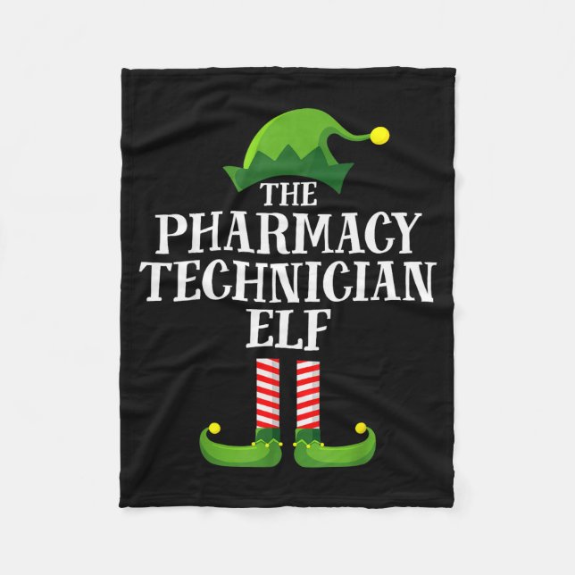 Pharmacy Tech Elf Matching Family Group Christmas  Fleecedecke (Vorderseite)