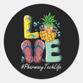 Pharmacy Tech Hello Summer Happy Letzten Tag Schul Runder Aufkleber