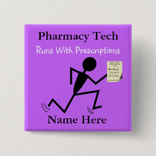 Pharmacy Tech Name Buttone Abzeichen Lila Button