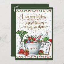 Pharmacy Tech Nurse Christmas Card Joy Cheer
