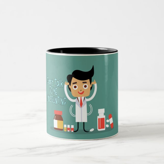 Pharmacy Tech spricht nicht mit mir, ich zähle zwe Zweifarbige Tasse (Mittel)