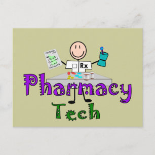 Pharmacy Tech Stick People Design Geschenke Postkarte