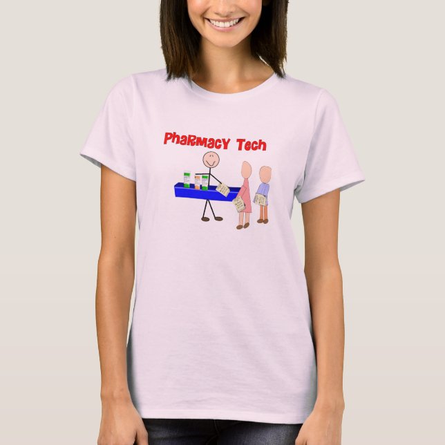 Pharmacy Tech Stick People Design Geschenke T-Shirt (Vorderseite)